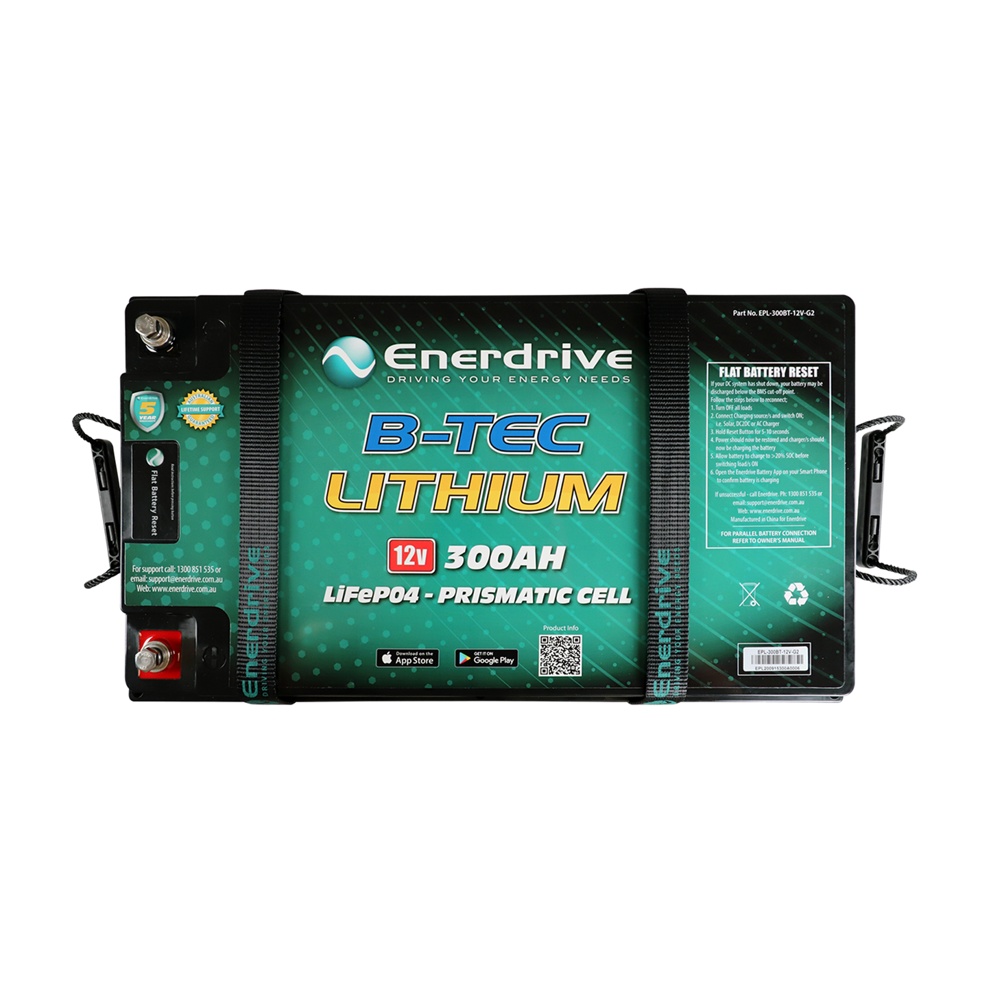 Enerdrive Dometic B-TEC 12V 300Ah G2 Lithium Battery